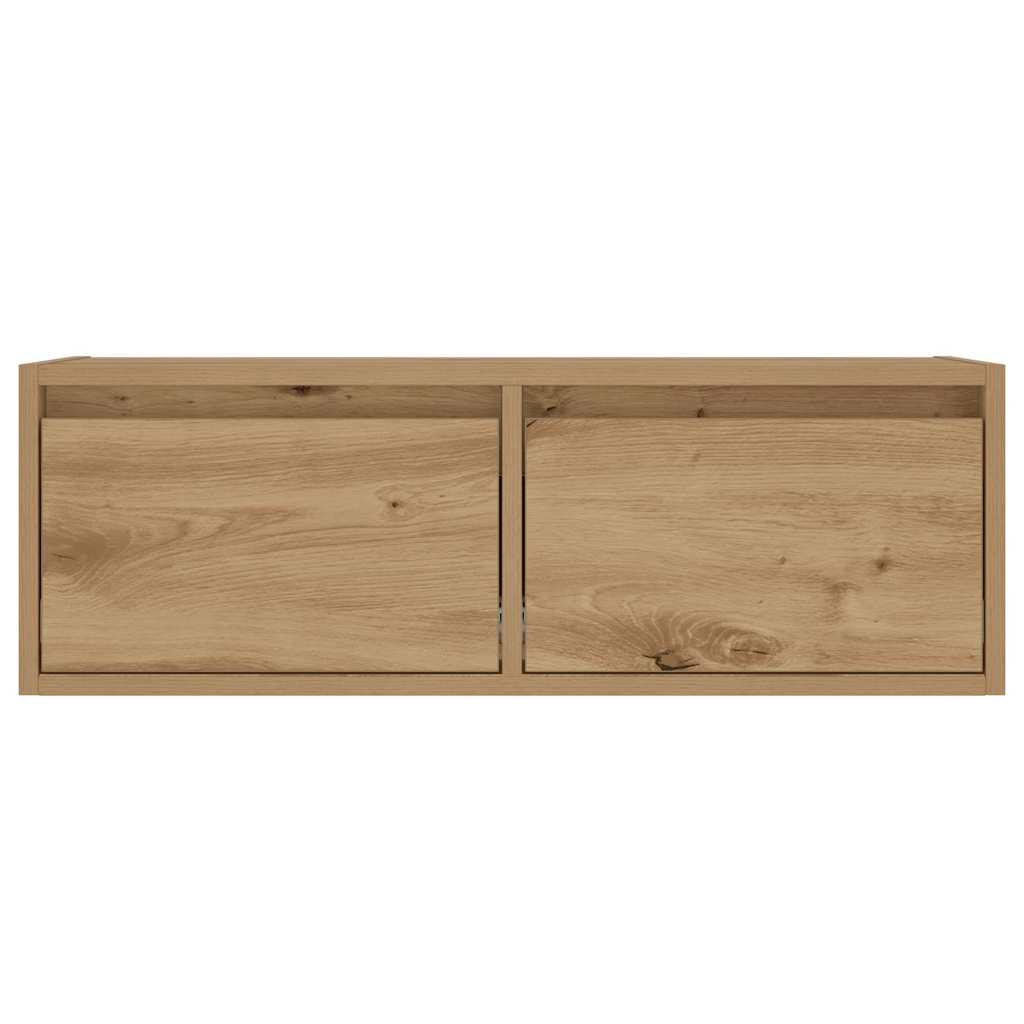 Meuble TV avec lumières LED chêne artisanal 75x35,5x25 cm - XIOS