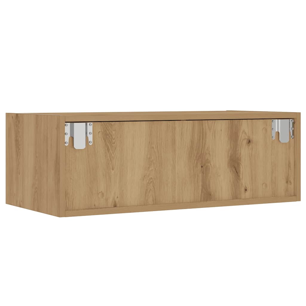 Meuble TV avec lumières LED chêne artisanal 75x35,5x25 cm - XIOS