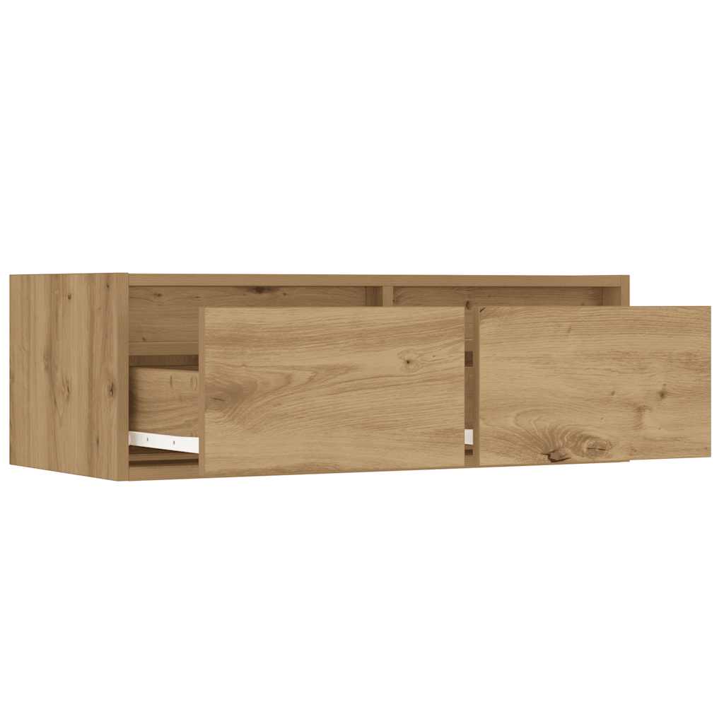 Meuble TV avec lumières LED chêne artisanal 75x35,5x25 cm - XIOS