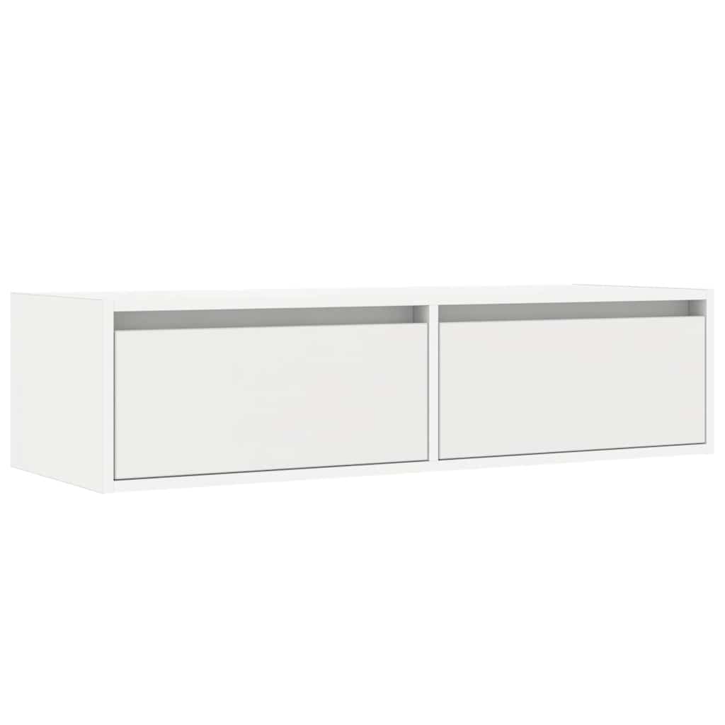 Meuble TV avec lumières LED blanc 100X35,5x25 cm Meubles TV vidaXL