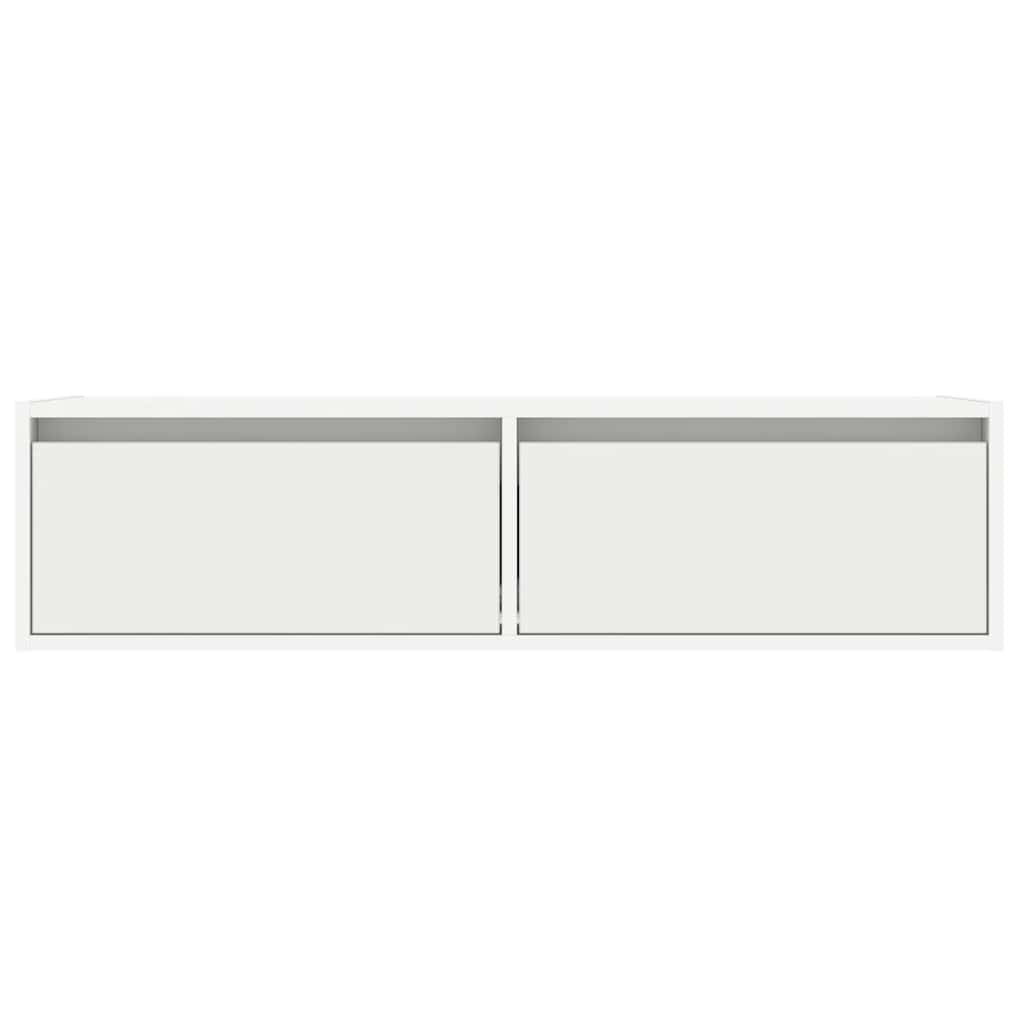 Meuble TV avec lumières LED blanc 100X35,5x25 cm Meubles TV vidaXL