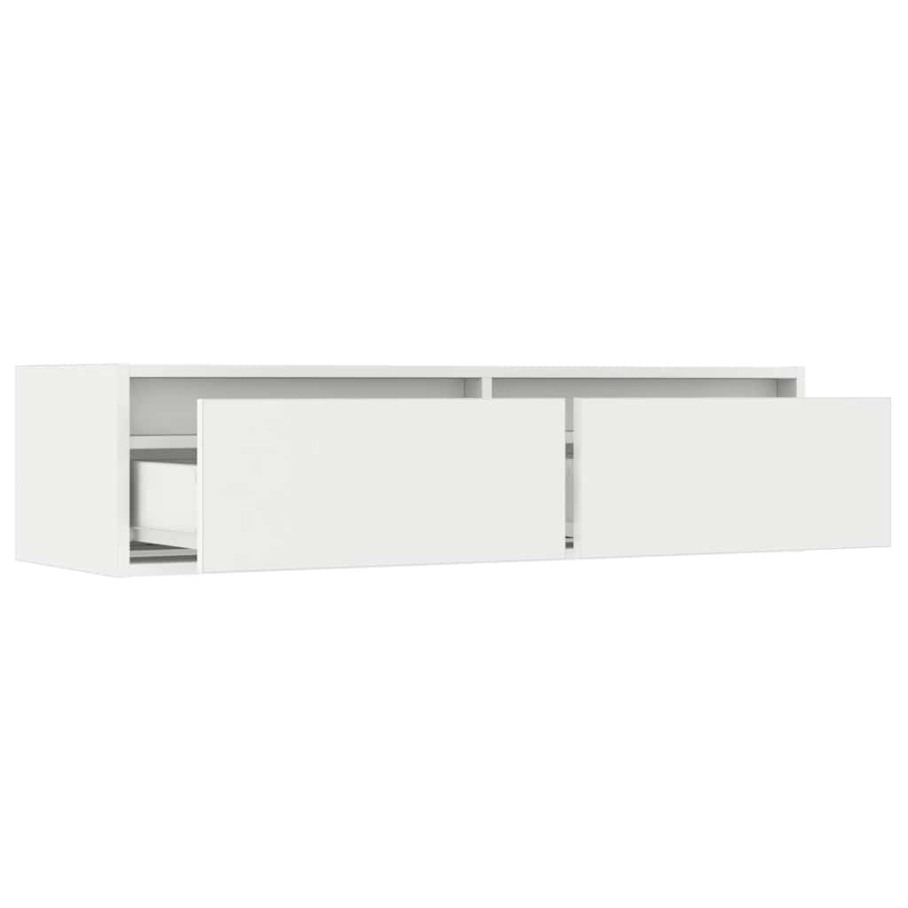 Meuble TV avec lumières LED blanc 100X35,5x25 cm Meubles TV vidaXL