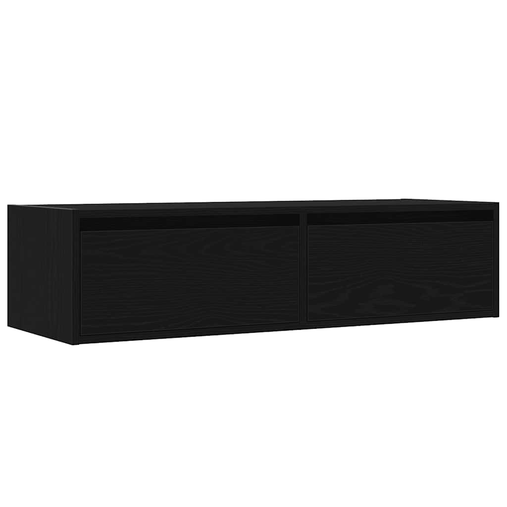 Meuble TV avec lumières LED chêne noir 100X35,5x25 cm - XIOS