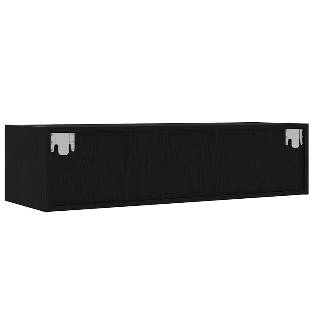 Meuble TV avec lumières LED chêne noir 100X35,5x25 cm - XIOS