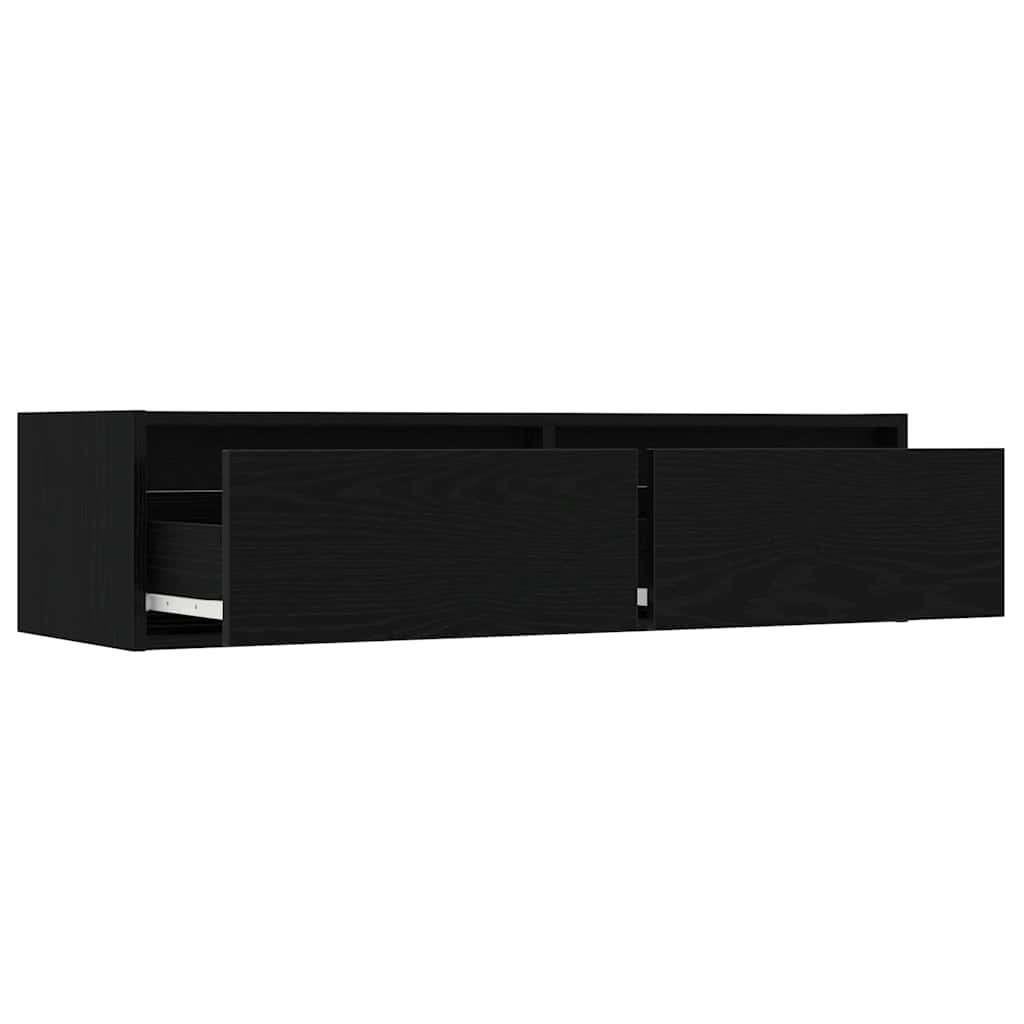 Meuble TV avec lumières LED chêne noir 100X35,5x25 cm - XIOS