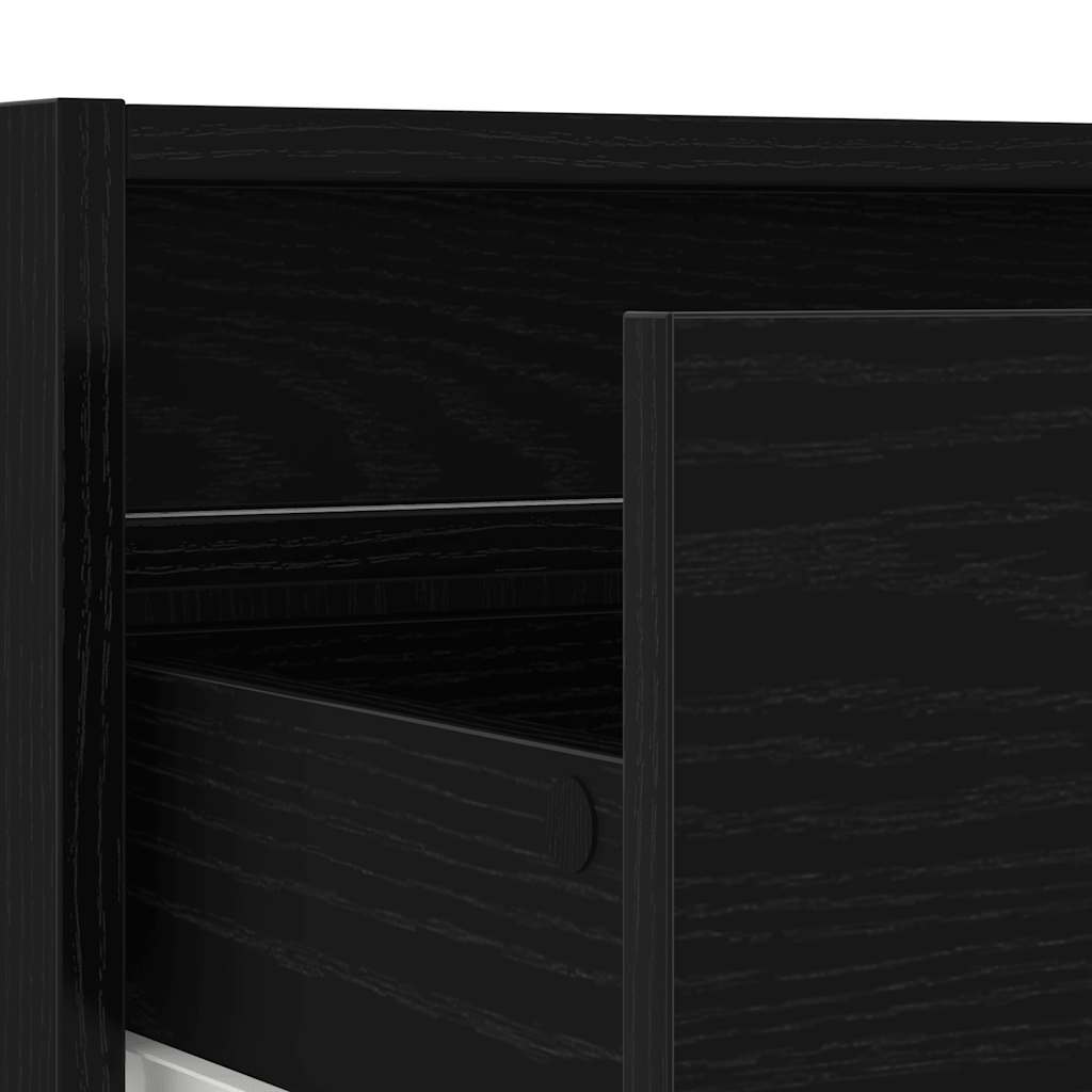 Meuble TV avec lumières LED chêne noir 100X35,5x25 cm - XIOS