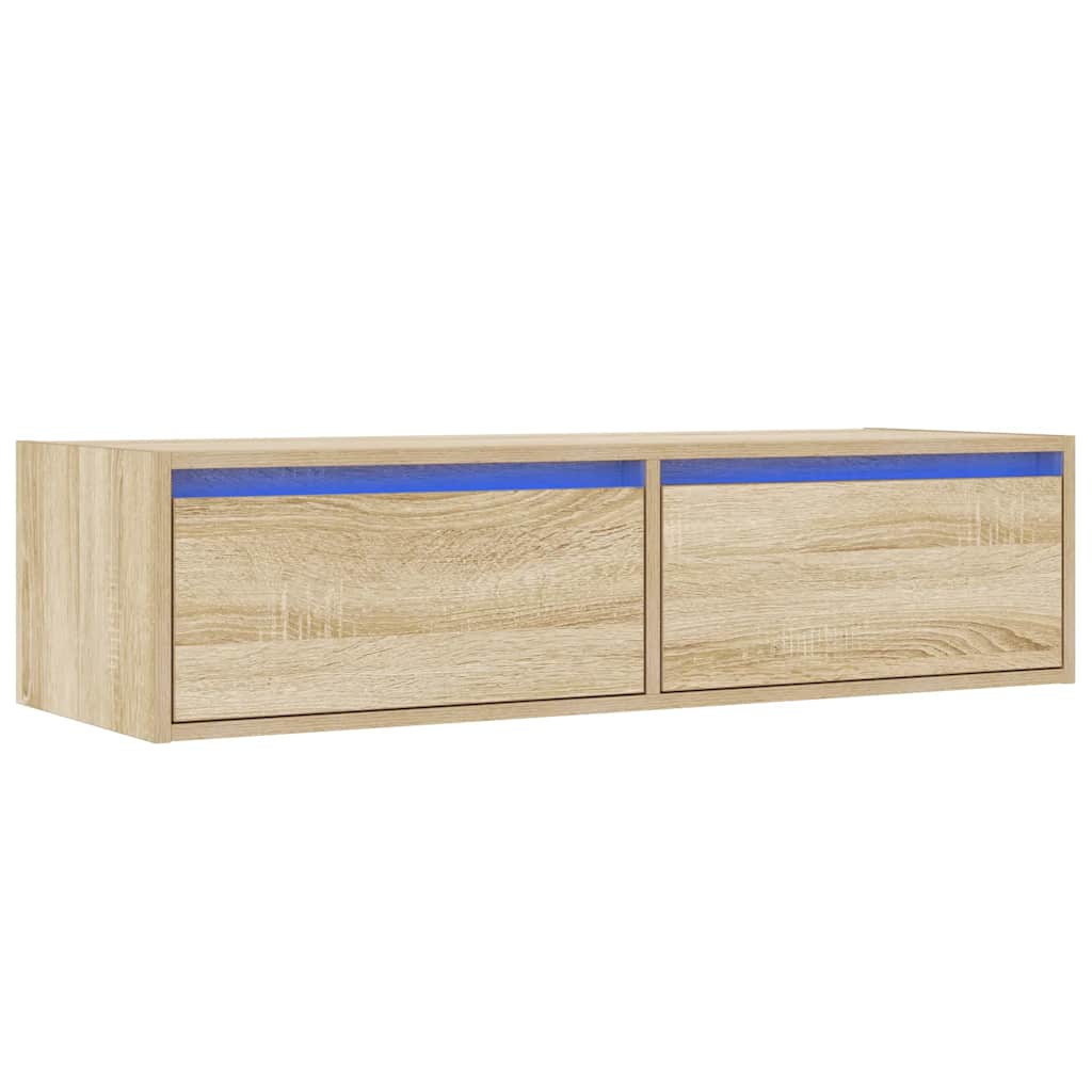 Meuble TV avec lumières LED chêne sonoma 100X35,5x25 cm - XIOS