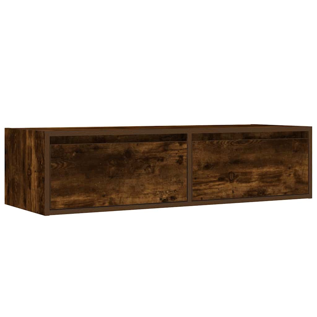 Meuble TV avec lumières LED chêne fumé 100X35,5x25 cm - XIOS