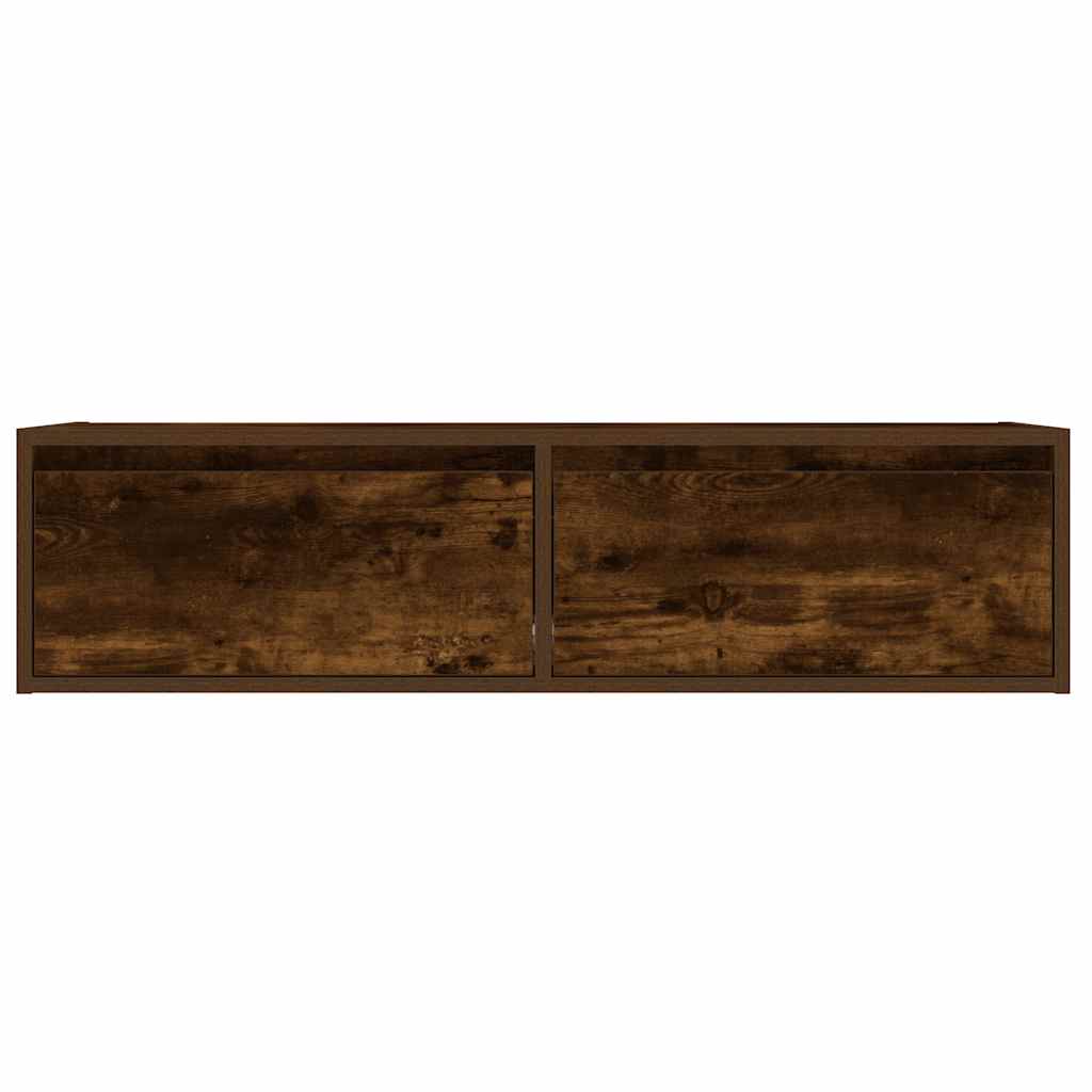 Meuble TV avec lumières LED chêne fumé 100X35,5x25 cm - XIOS