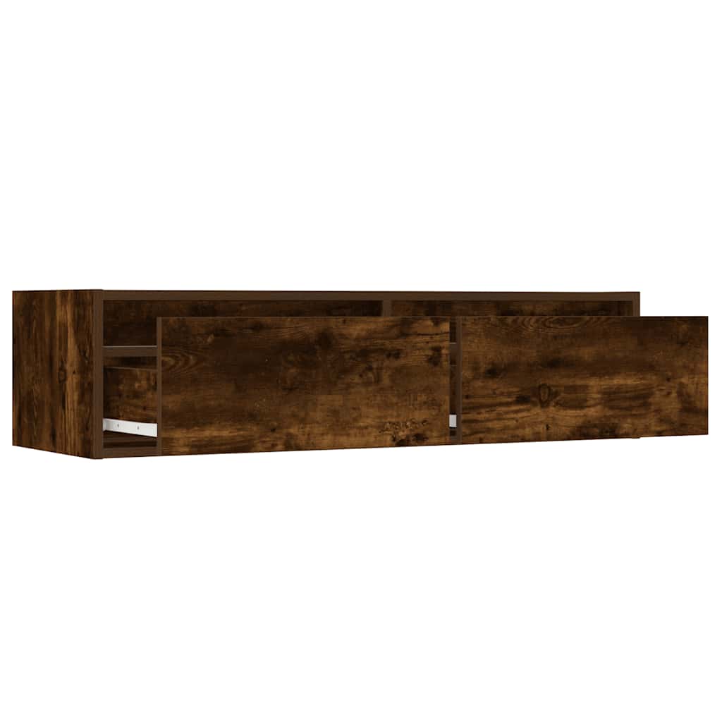Meuble TV avec lumières LED chêne fumé 100X35,5x25 cm - XIOS