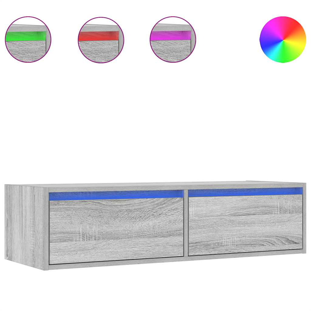 Meuble TV avec lumières LED sonoma gris 100X35,5x25 cm - XIOS