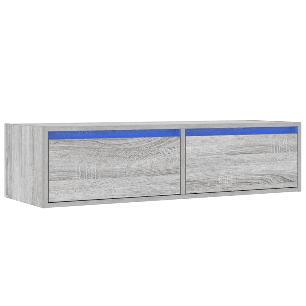 Meuble TV avec lumières LED sonoma gris 100X35,5x25 cm - XIOS
