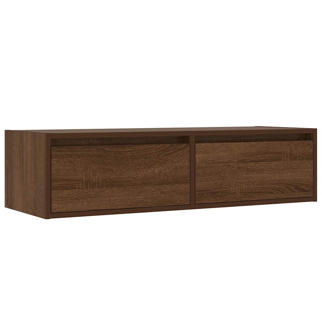 Meuble TV avec lumières LED chêne marron 100X35,5x25 cm Meubles TV vidaXL