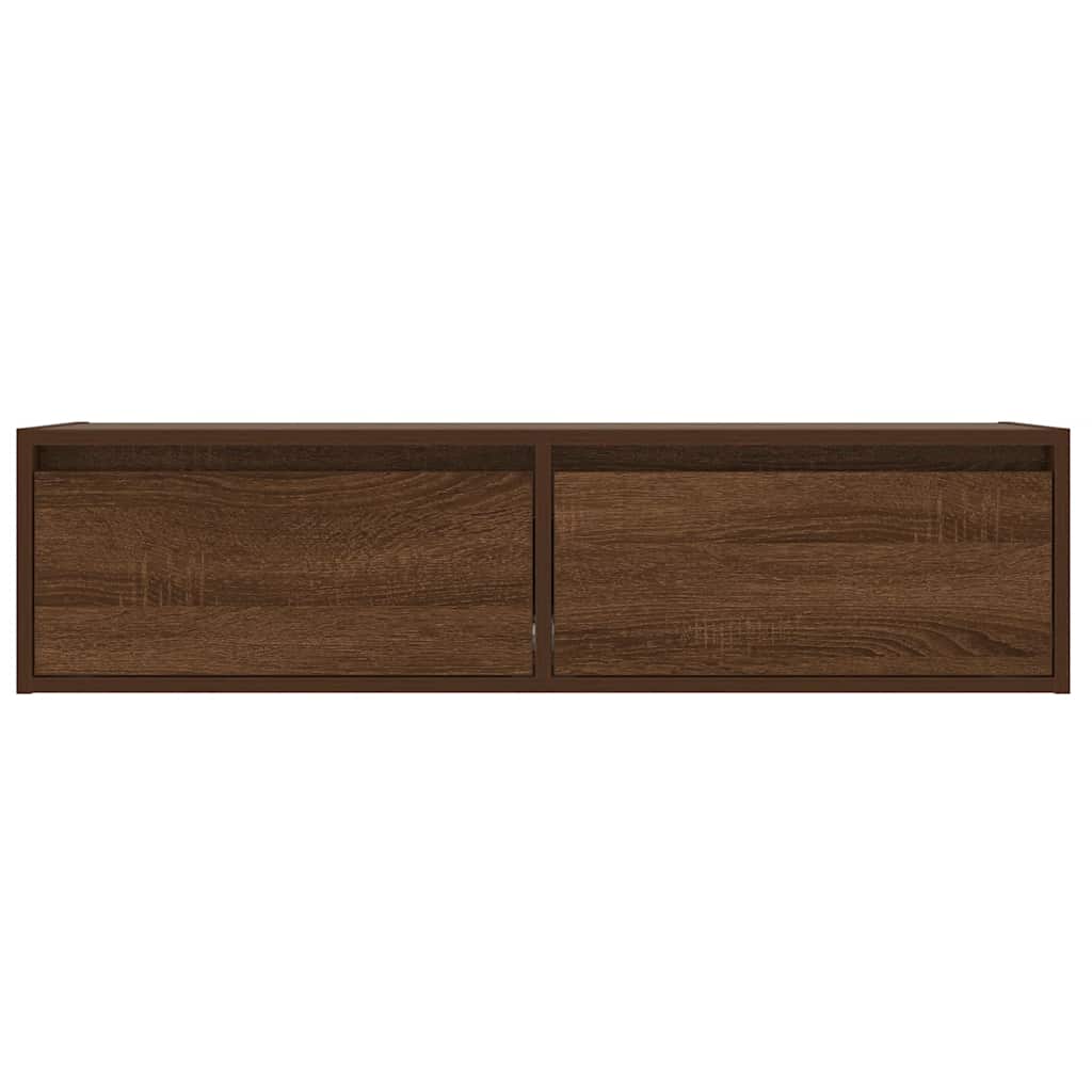 Meuble TV avec lumières LED chêne marron 100X35,5x25 cm Meubles TV vidaXL