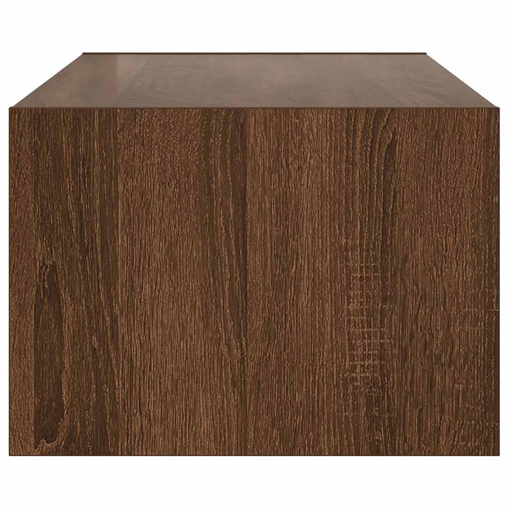Meuble TV avec lumières LED chêne marron 100X35,5x25 cm Meubles TV vidaXL