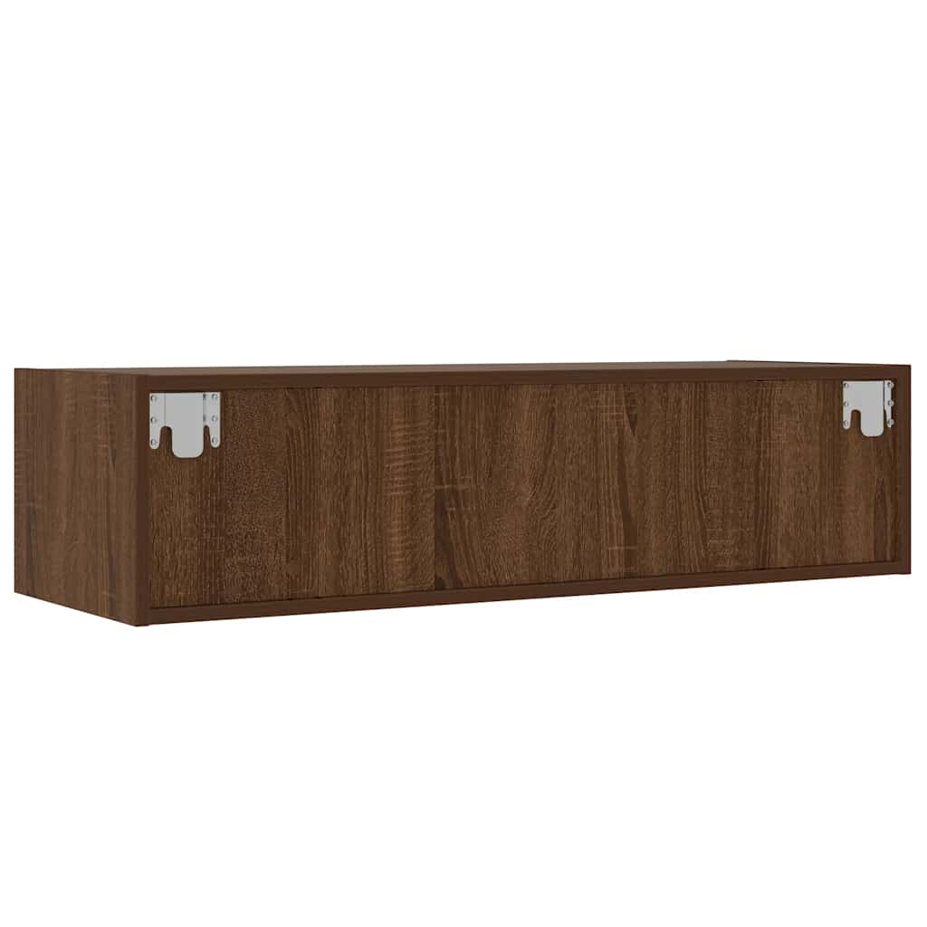 Meuble TV avec lumières LED chêne marron 100X35,5x25 cm Meubles TV vidaXL