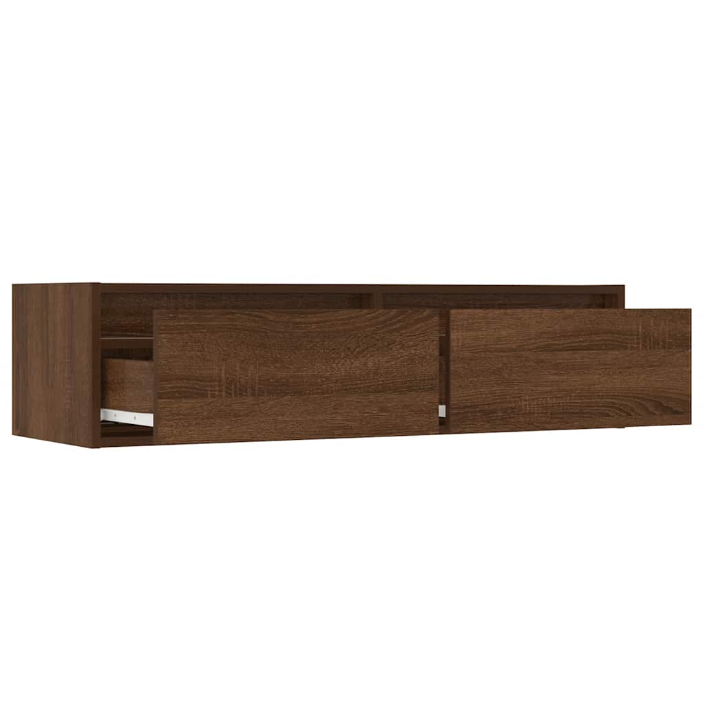 Meuble TV avec lumières LED chêne marron 100X35,5x25 cm Meubles TV vidaXL