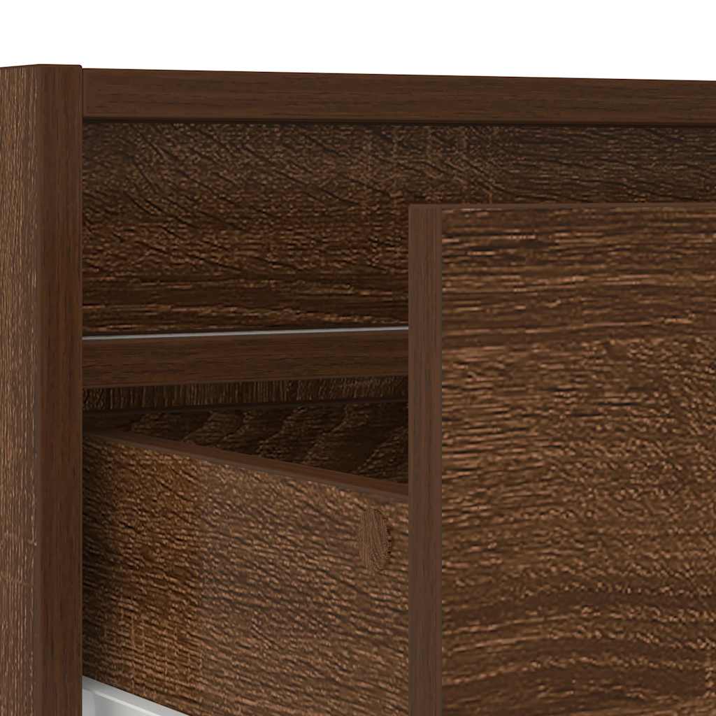 Meuble TV avec lumières LED chêne marron 100X35,5x25 cm Meubles TV vidaXL
