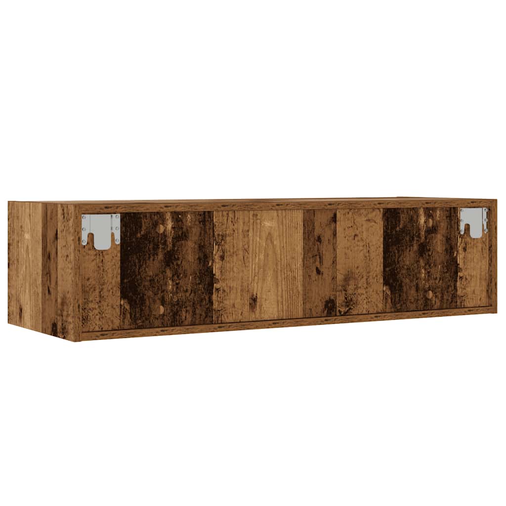 Meuble TV avec lumières LED vieux bois 100X35,5x25 cm - XIOS