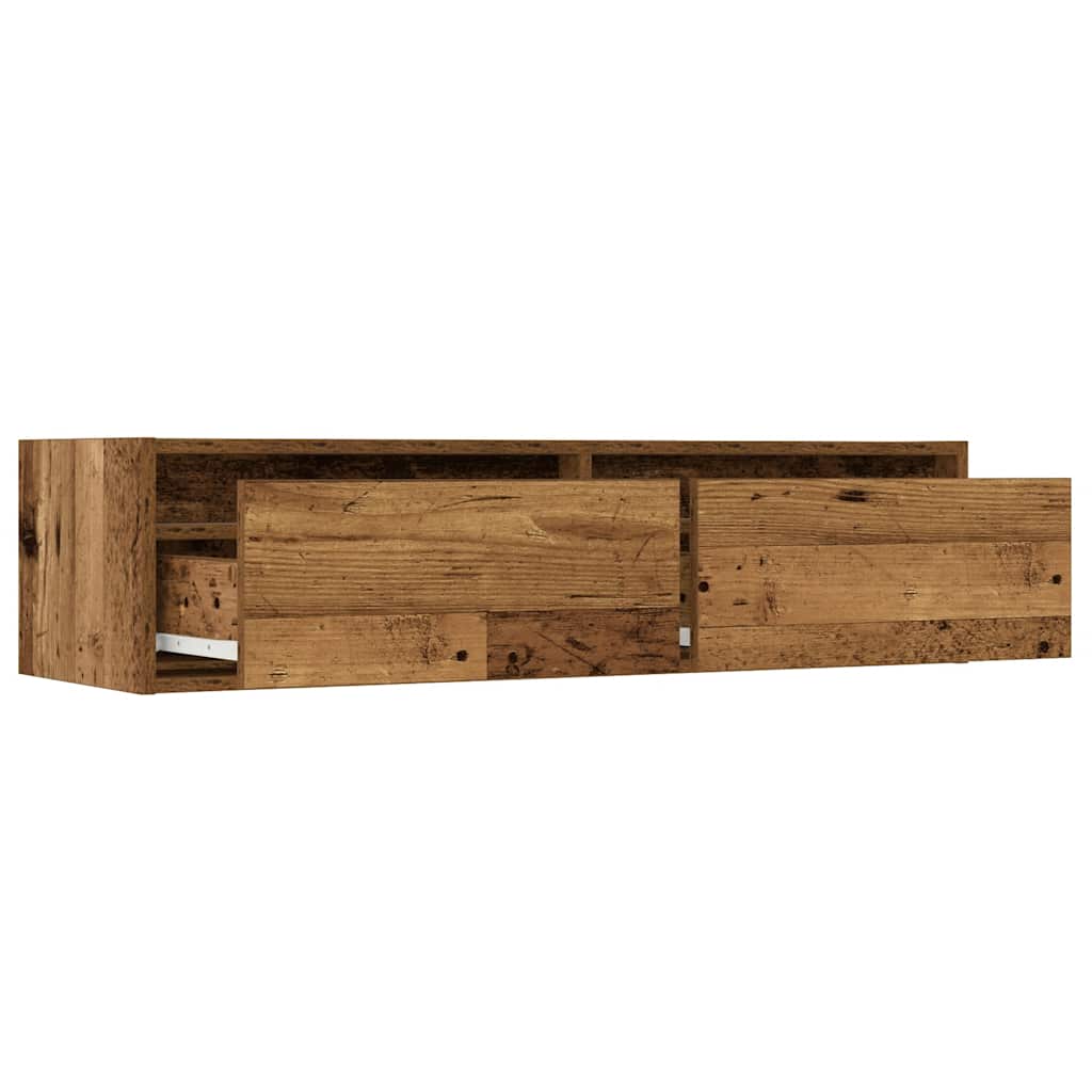 Meuble TV avec lumières LED vieux bois 100X35,5x25 cm - XIOS