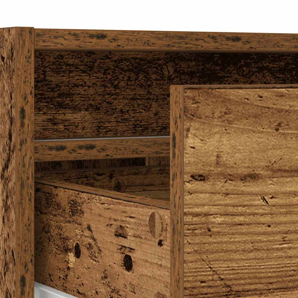 Meuble TV avec lumières LED vieux bois 100X35,5x25 cm - XIOS