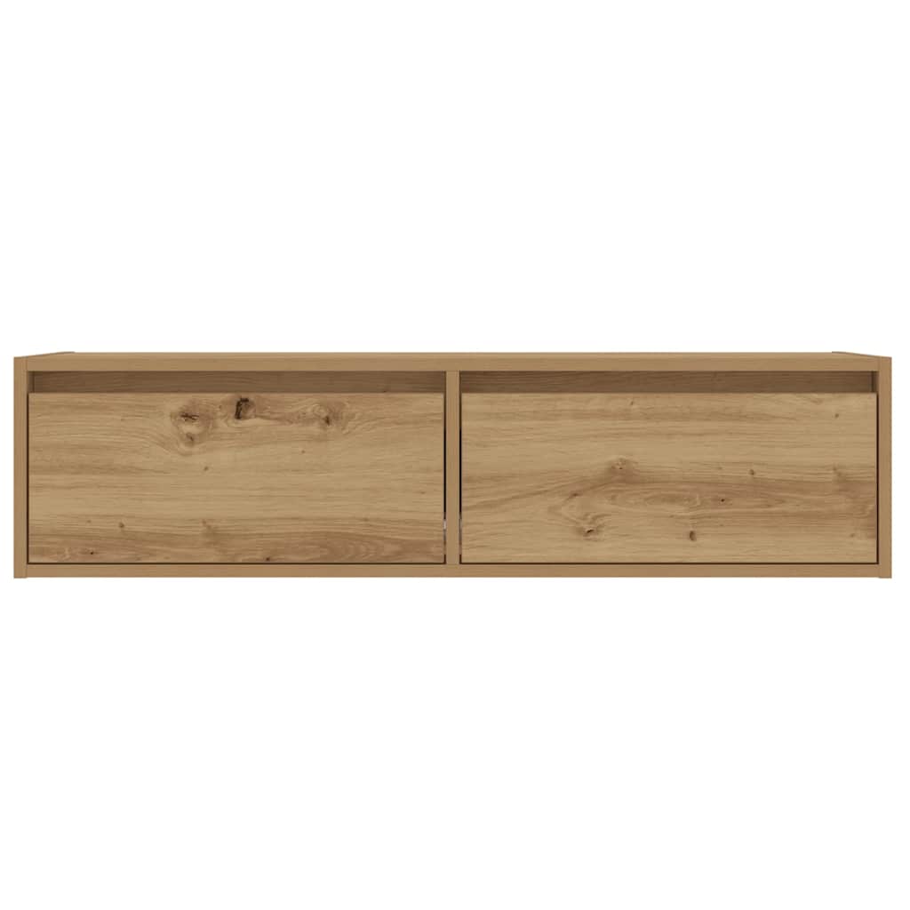 Meuble TV avec lumières LED chêne artisanal 100X35,5x25 cm - XIOS