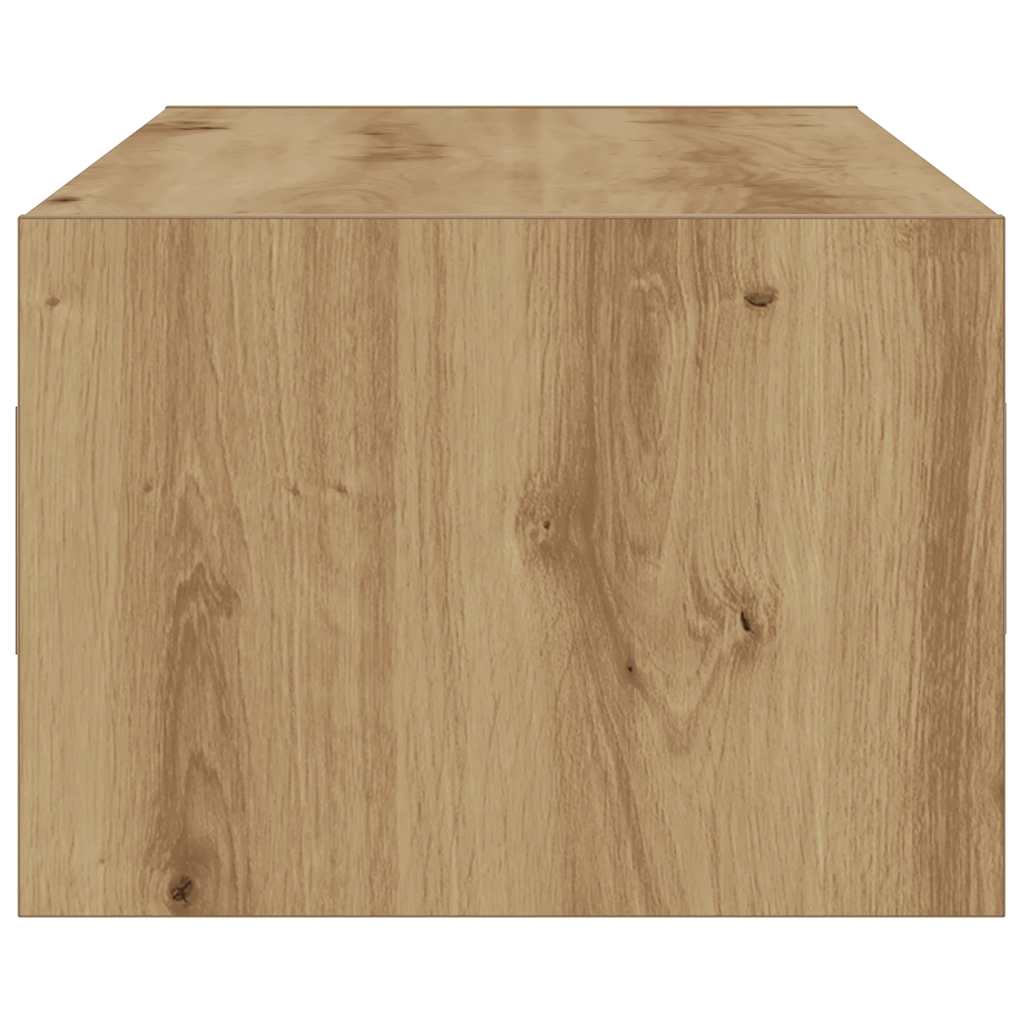Meuble TV avec lumières LED chêne artisanal 100X35,5x25 cm - XIOS