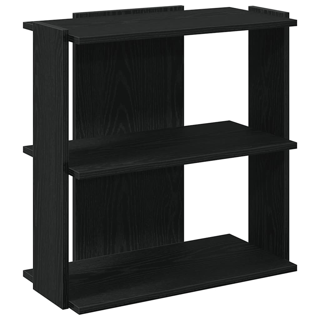 Bibliothèque à 3 niveaux noir 60x30x60 cm bois d'ingénierie - XIOS
