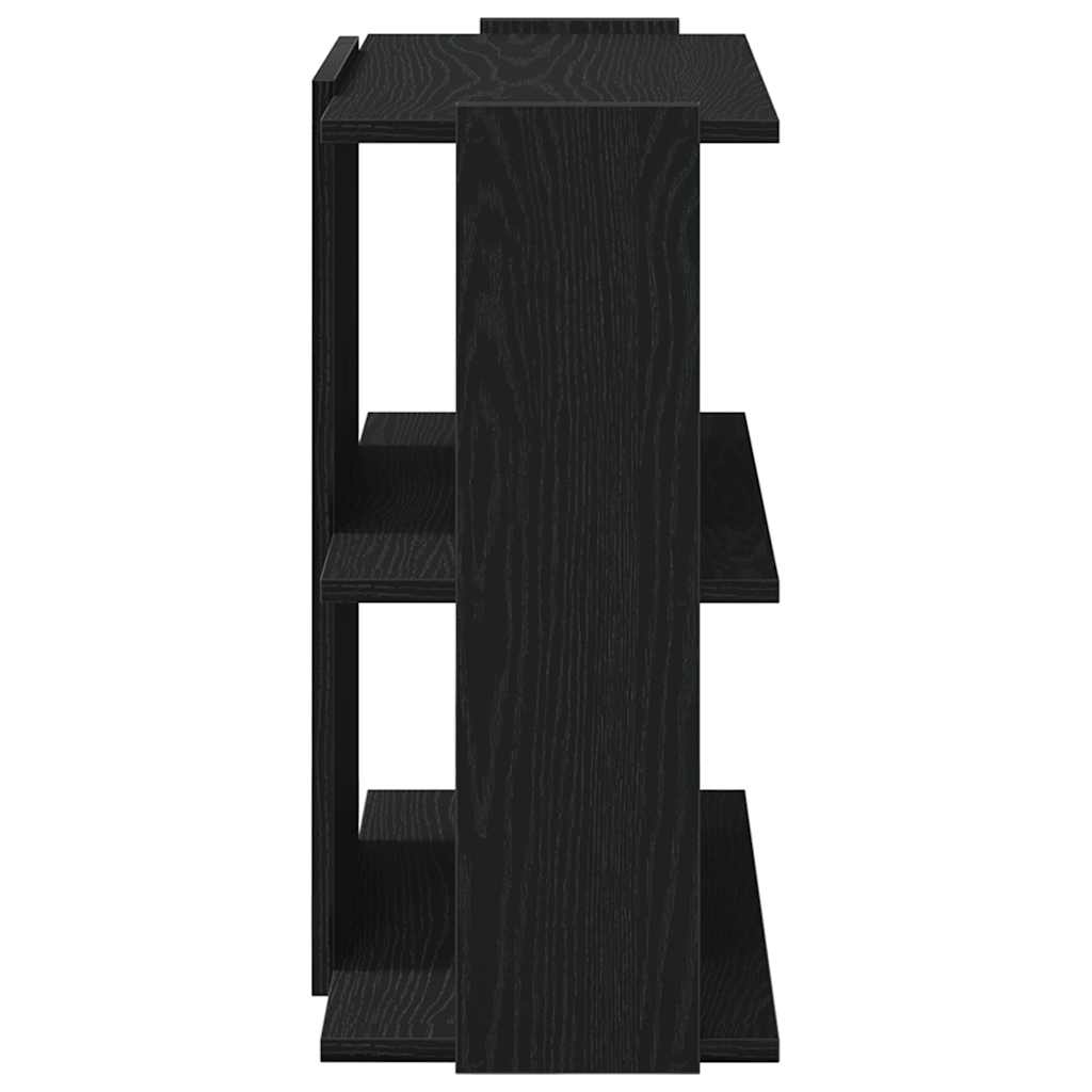 Bibliothèque à 3 niveaux noir 60x30x60 cm bois d'ingénierie - XIOS