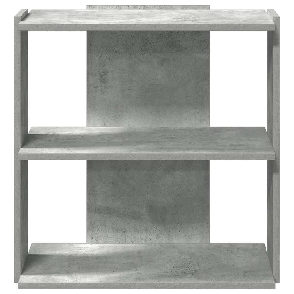 Bibliothèque à 3 niveaux gris béton 60x30x60 cm bois ingénierie - XIOS