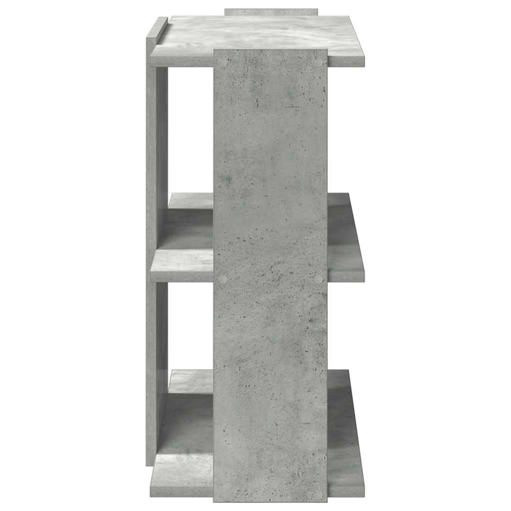 Bibliothèque à 3 niveaux gris béton 60x30x60 cm bois ingénierie - XIOS