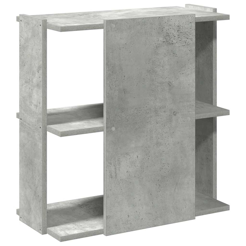 Bibliothèque à 3 niveaux gris béton 60x30x60 cm bois ingénierie - XIOS