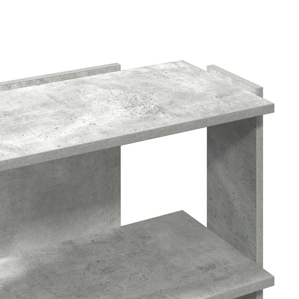Bibliothèque à 3 niveaux gris béton 60x30x60 cm bois ingénierie - XIOS
