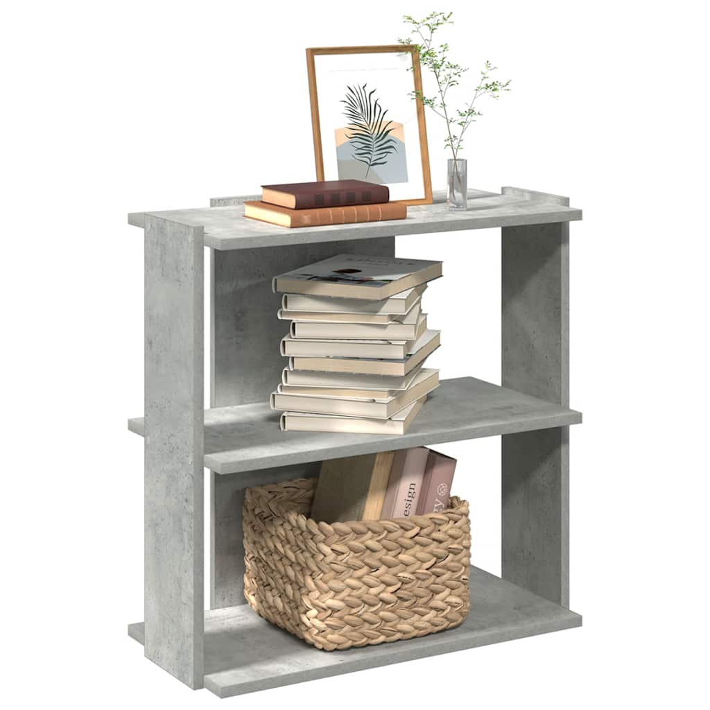 Bibliothèque à 3 niveaux gris béton 60x30x60 cm bois ingénierie - XIOS
