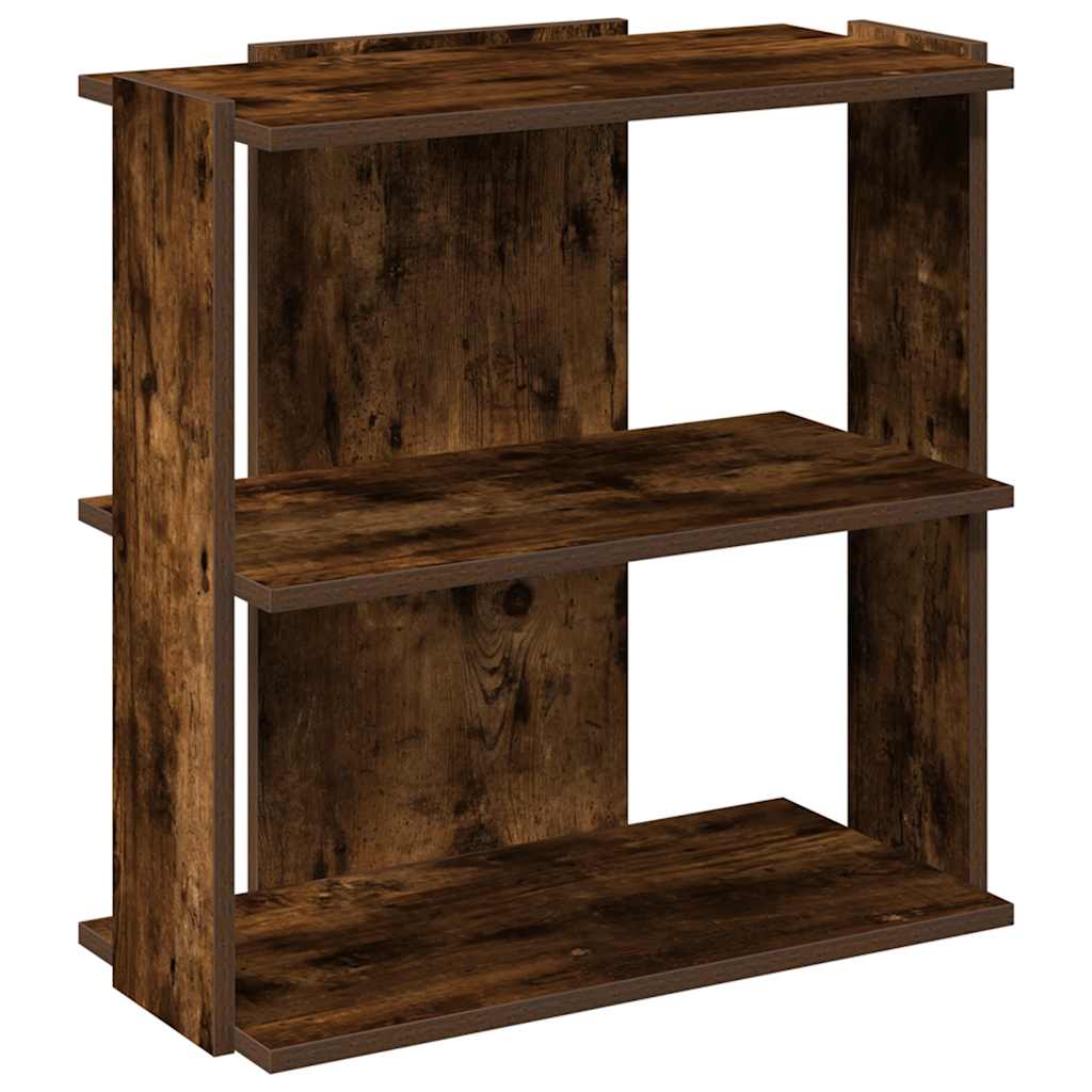 Bibliothèque 3 niveaux chêne fumé 60x30x60 cm bois d'ingénierie - XIOS