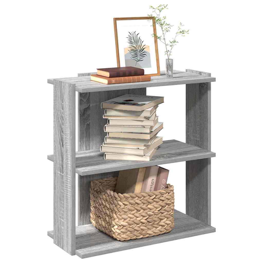 Bibliothèque 3 niveaux sonoma gris 60x30x60cm bois d'ingénierie - XIOS