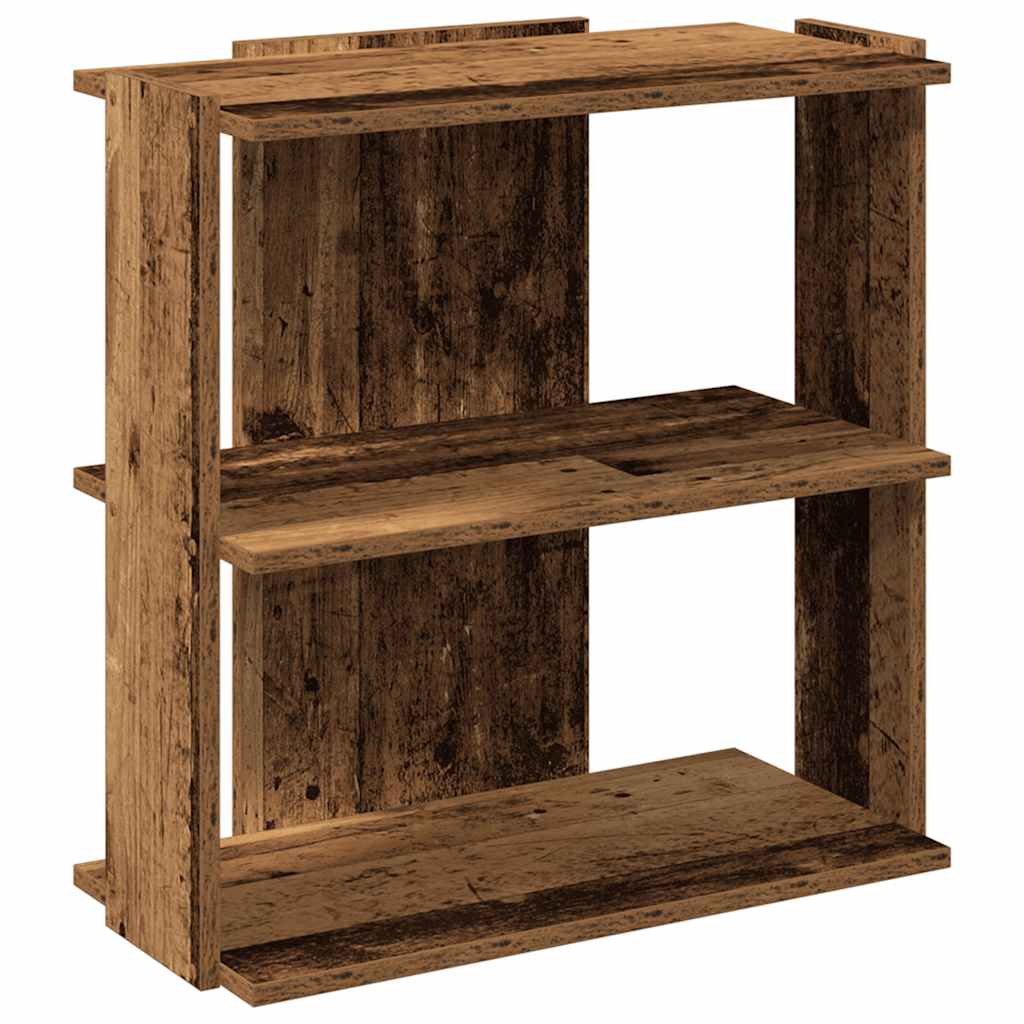 Bibliothèque à 3 niveaux vieux bois 60x30x60 cm bois ingénierie - XIOS