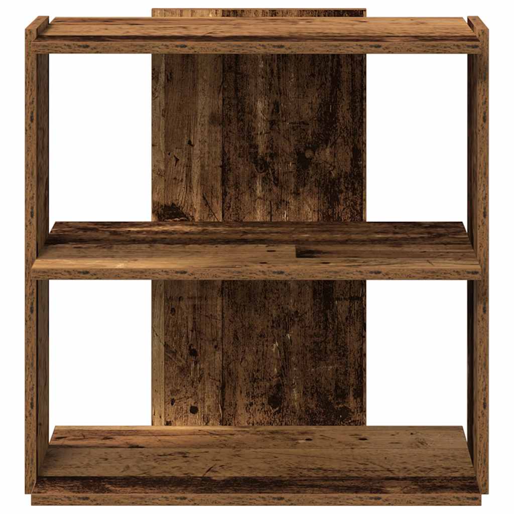 Bibliothèque à 3 niveaux vieux bois 60x30x60 cm bois ingénierie - XIOS