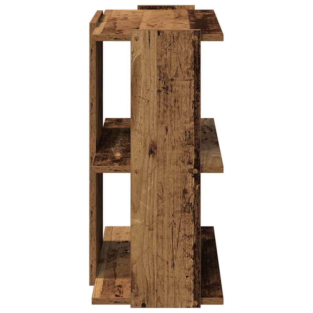 Bibliothèque à 3 niveaux vieux bois 60x30x60 cm bois ingénierie - XIOS