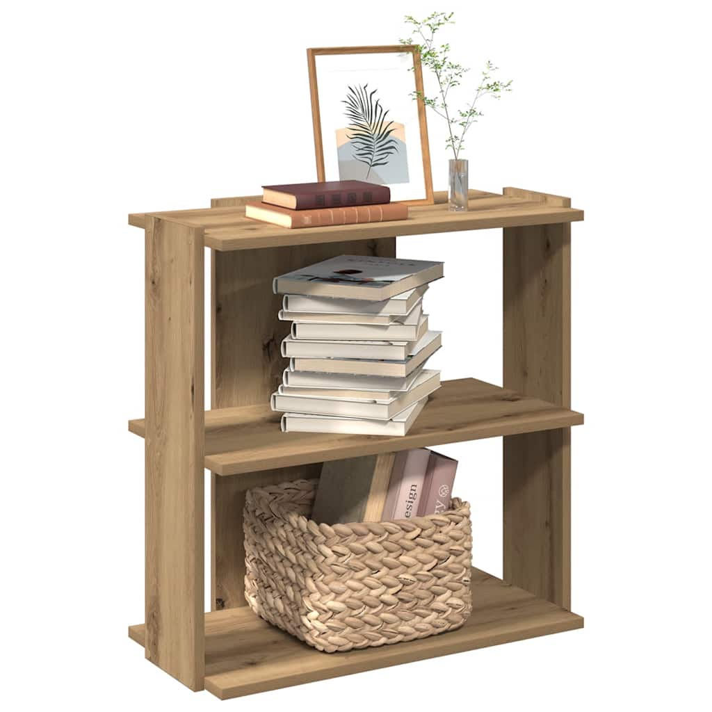 Bibliothèque à 3 niveaux chêne artisanal 60x30x60 cm - XIOS