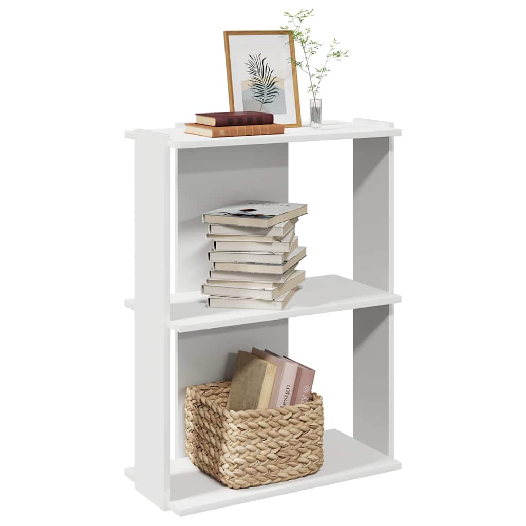 Bibliothèque à 3 niveaux blanc 60x30x80 cm bois d'ingénierie - XIOS