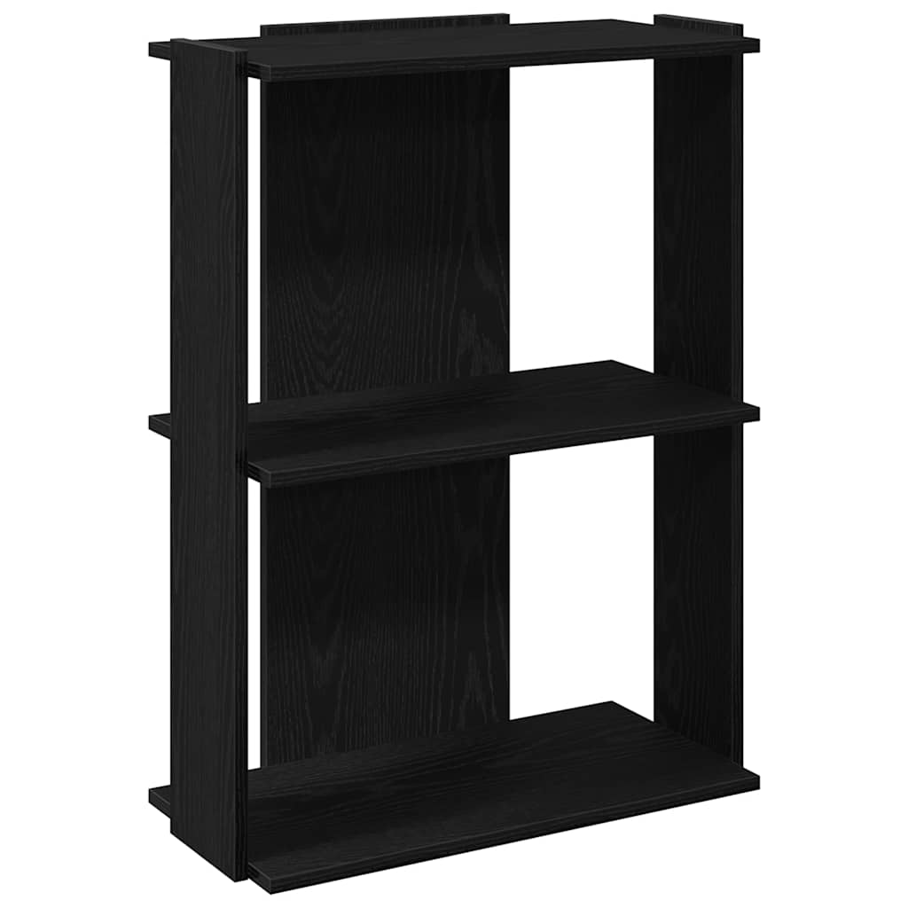 Bibliothèque à 3 niveaux noir 60x30x80 cm bois d'ingénierie - XIOS