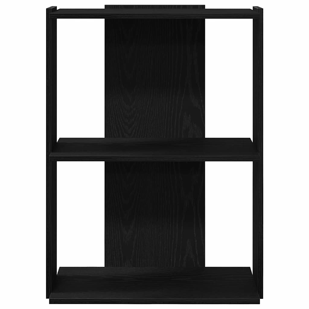 Bibliothèque à 3 niveaux noir 60x30x80 cm bois d'ingénierie - XIOS