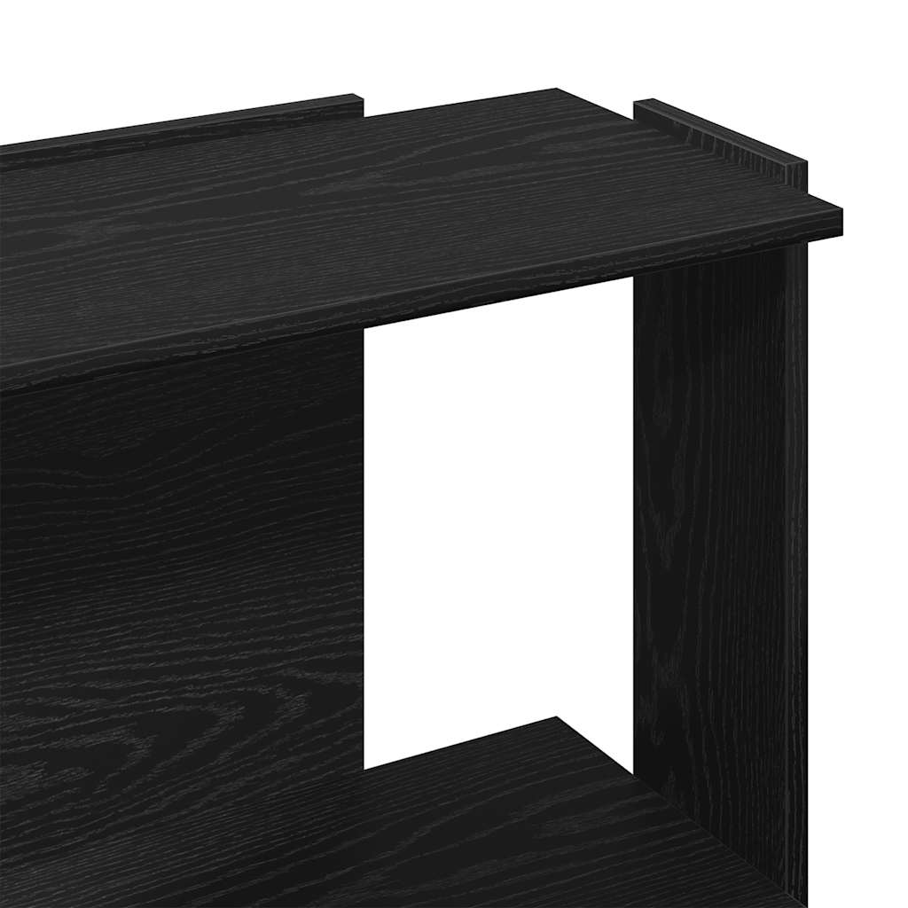 Bibliothèque à 3 niveaux noir 60x30x80 cm bois d'ingénierie - XIOS