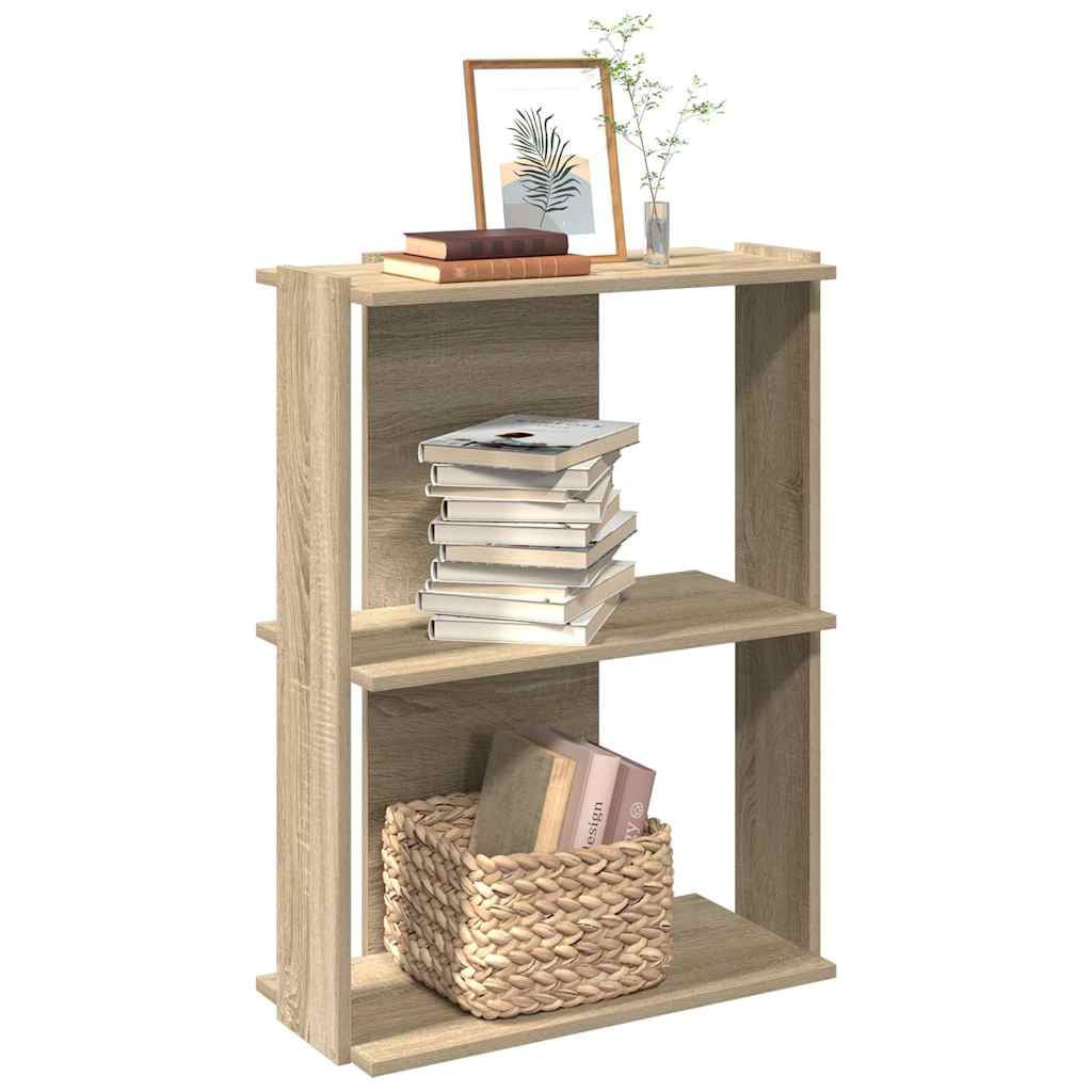 Bibliothèque à 3 niveaux chêne sonoma 60x30x80 cm - XIOS