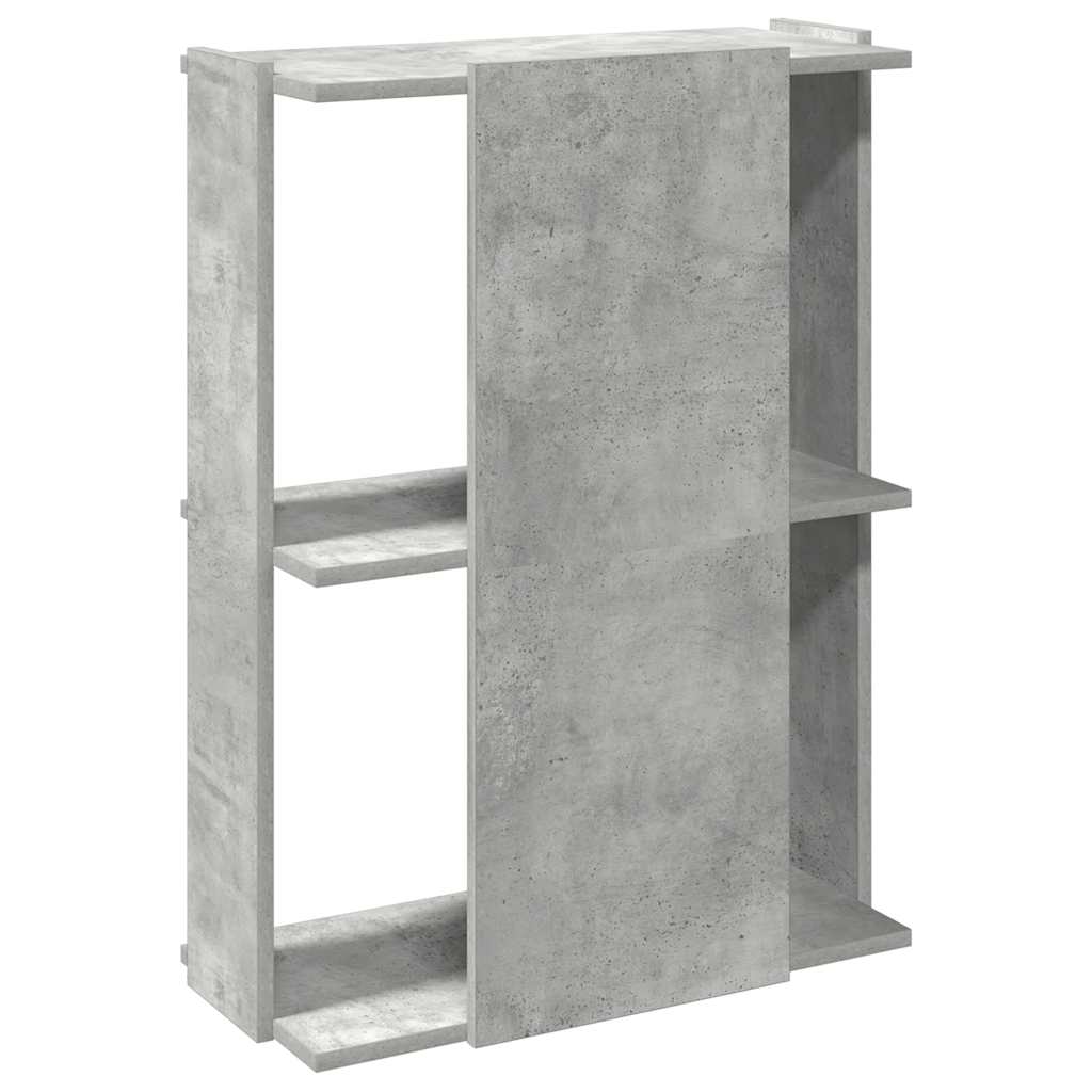 Bibliothèque à 3 niveaux gris béton 60x30x80 cm bois ingénierie - XIOS