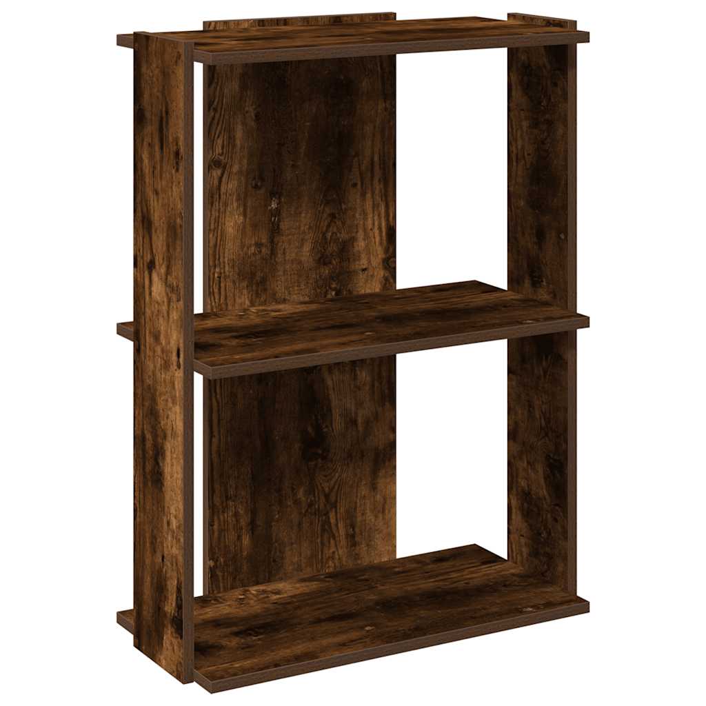 Bibliothèque 3 niveaux chêne fumé 60x30x80 cm bois d'ingénierie - XIOS