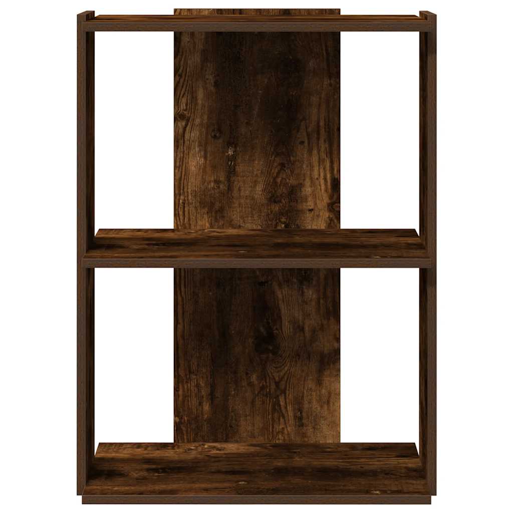 Bibliothèque 3 niveaux chêne fumé 60x30x80 cm bois d'ingénierie - XIOS