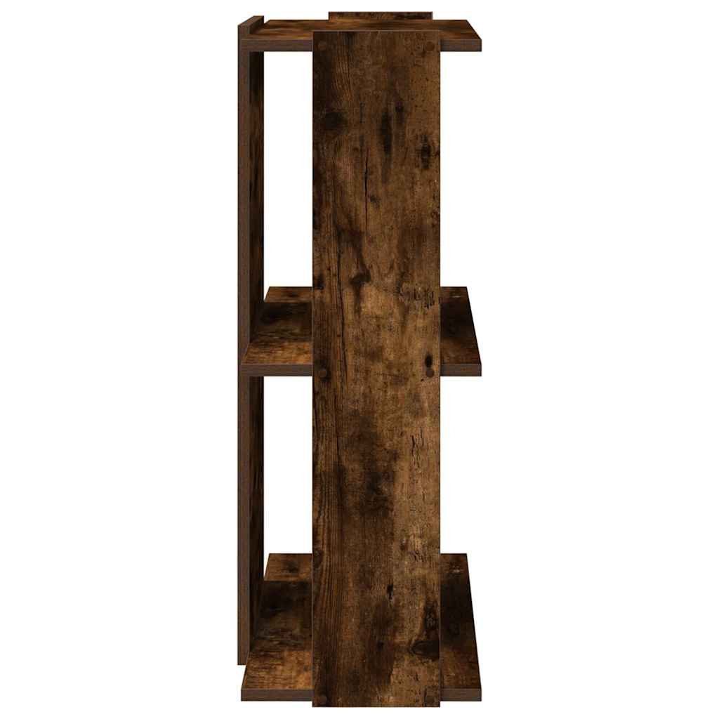 Bibliothèque 3 niveaux chêne fumé 60x30x80 cm bois d'ingénierie - XIOS