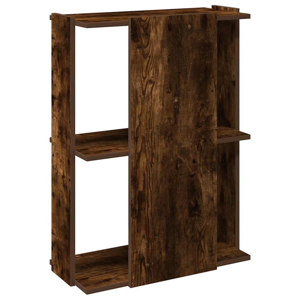 Bibliothèque 3 niveaux chêne fumé 60x30x80 cm bois d'ingénierie - XIOS